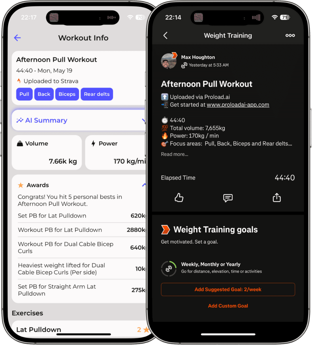 Strava demo with Proload.ai